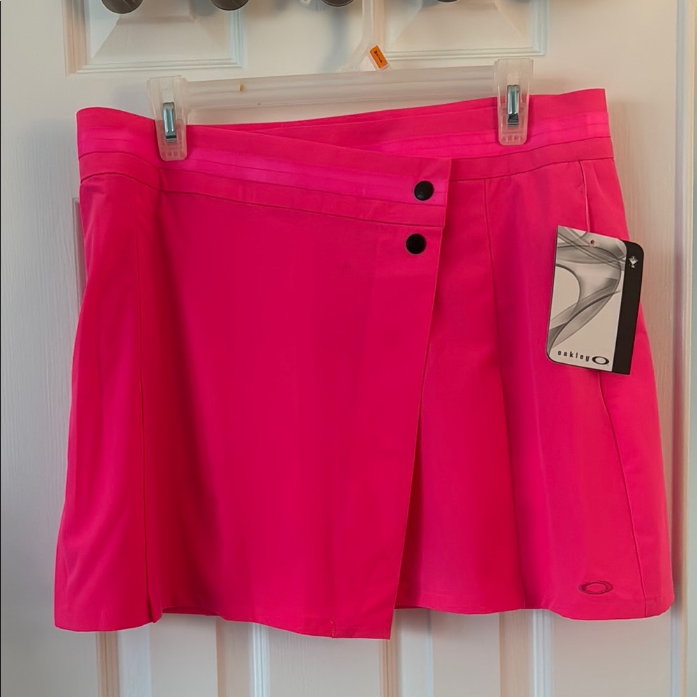 Bright Pink Skirt with Button Detail